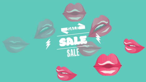 Animation-of-sale-text-over-lips-on-blue-background