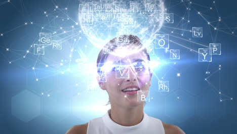 Smiling-woman-is-using-futuristic-glasses