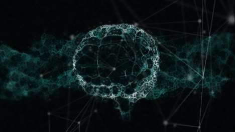 Animation-Des-Digitalen-Gehirns-über-Einem-Netzwerk-Von-Verbindungen-Auf-Schwarzem-Hintergrund