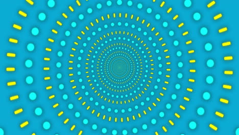 Animation-of-blue-and-yellow-shapes-on-blue-background