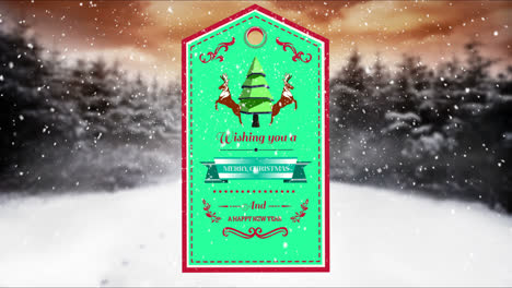 Illustration-of-label-with-merry-christmas-message