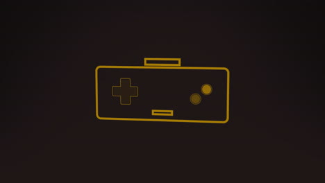 Animation-of-neon-gamepad-on-black-background