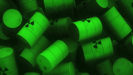 Animation-of-green-barrels-with-radioactive-sign