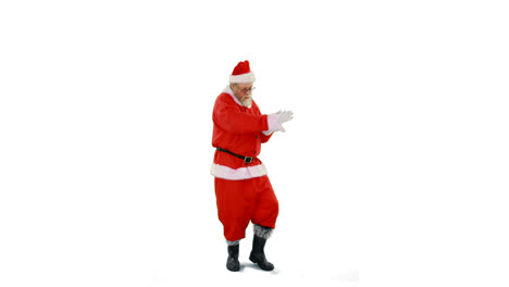 Santa-claus-dancing-against-white-background