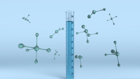 Animation-of-molecules-over-vial-in-lab