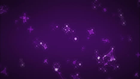 Animation-of-spots-and-molecules-floating-on-black-background