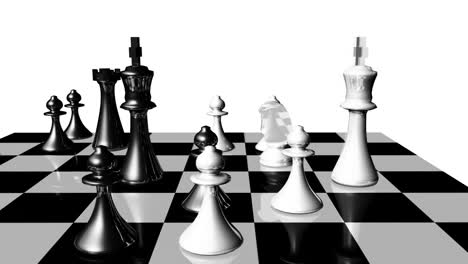 Animation-of-chess-set-in-motion.-Game-over
