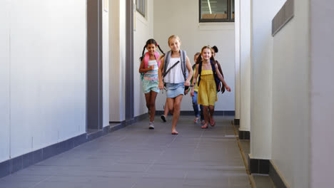 School-kids-running-in-corridor