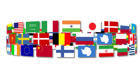 Flags-around-the-world-turning