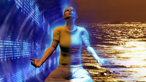 Digitaler-Mensch-In-Buddha-Position.-Konzept-Von-Stress-Und-Entspannung-Im-Geschäft
