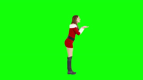 Christmas-girl-walking-and-blowing-kiss