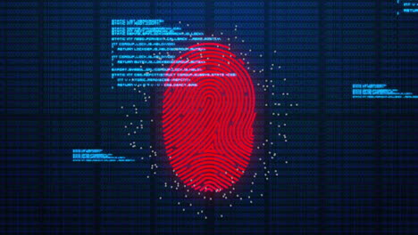 Animation-of-data-processing-and-fingerprint-over-binary-coding