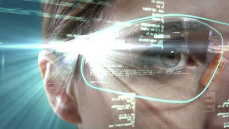 Geschäftsfrau-Die-Eine-Virtual-Reality-Brille-Trägt