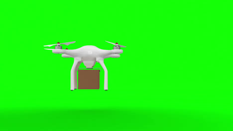 Digital-Generiertes-Bild-Einer-Drohne,-Die-Einen-Karton-Trägt