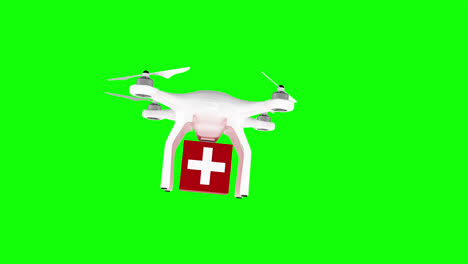 Digital-Generiertes-Bild-Einer-Drohne-Mit-Einem-Erste-Hilfe-Kasten