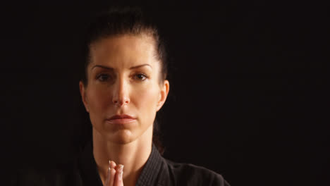 Karate-player-in-prayer-pose