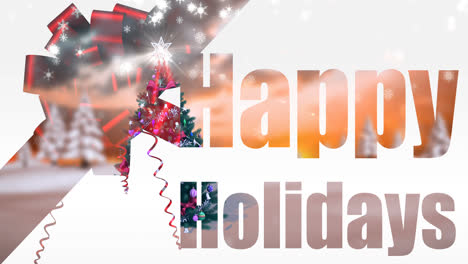 Illustration-of-christmas-greeting-with-happy-holidays-message