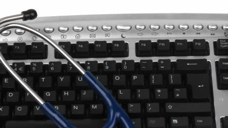 Panorama-of-a-stethoscope-on-a-keyboard