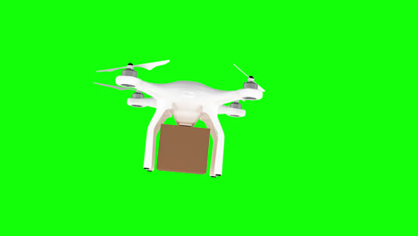 Digital-Generiertes-Bild-Einer-Drohne,-Die-Einen-Karton-Trägt