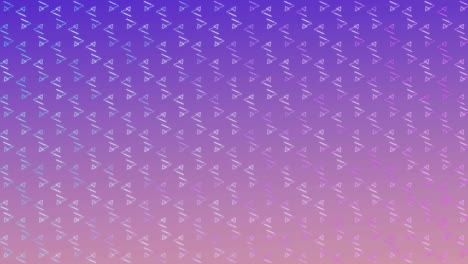 Animation-of-grid-pattern-of-repeated-triangles-and-lines-moving-on-purple-background
