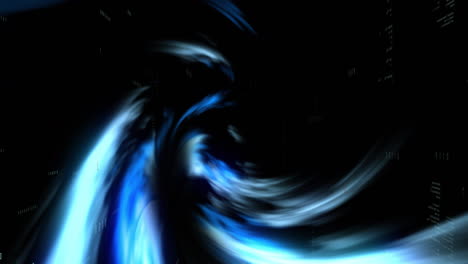Animation-of-blue-light-trails-on-black-background