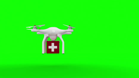 Digital-Generiertes-Bild-Einer-Drohne-Mit-Einem-Erste-Hilfe-Kasten