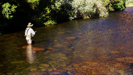 Man-fly-fishing-in-river