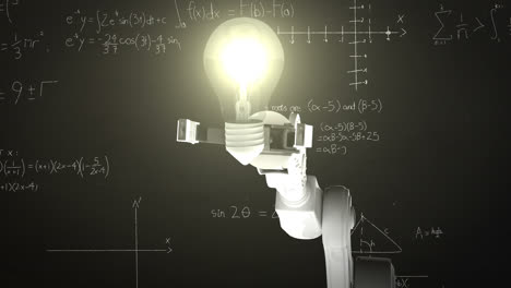 Robotic-hand-presenting-illuminated-bulb