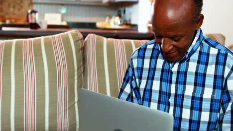 Senior-man-talking-using-laptop-in-living-room
