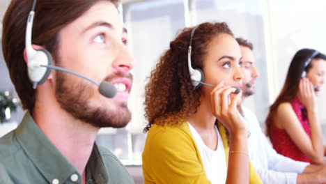 Customer-service-executives-talking-on-headset