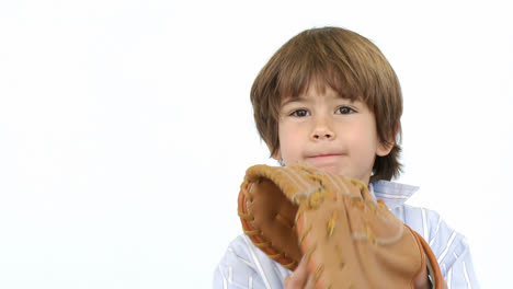 Glücklicher-Kleiner-Junge,-Der-Baseball-Spielt