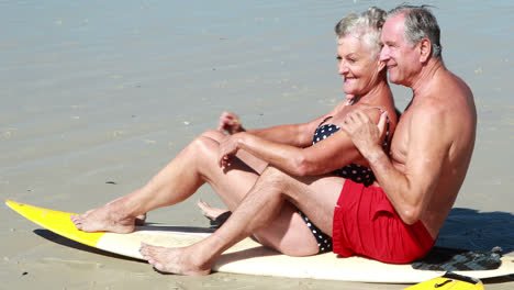 Älteres-Paar-Sitzt-Am-Strand