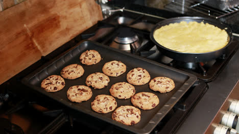 Cookies-on-baking-tray-in-kitchen