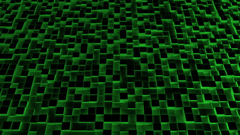 Green-illuminated-blocks-moving-in-up-and-down-pattern