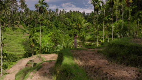 Lady-in-dress-walks-and-explore-Tegalalang-Rice-Terrace-UNESCO-site-in-Bali