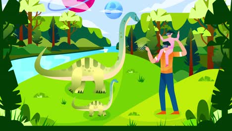 Dinosaurier-Welt-Expedition,-VR-Abenteuer-In-Einer-Digitalen-Fantasy-Metaverse-Welt-Mit-VR-4K