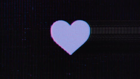 Glitching-Symbol-In-Herzform,-Analoger-CRT-VHS-Stil,-Retro-Herz,-Schöne-Valentinstag-Grafik