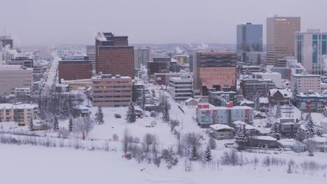 City-skyline-of-Anchorage-in-Alaska-in-winter-time