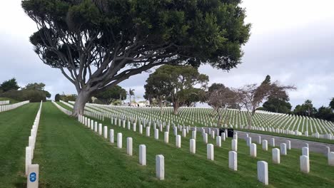 Fort-Rosecrans-Nationaler-Militärfriedhof-Für-Veteranen,-Ansicht-Schwenken-Nach-Rechts