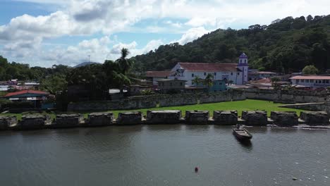 Portobelo-Port,--Colon-Panama,--Drone-footage