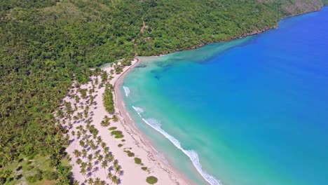Wonderful-vacation-paradise,-secret-dream-beach-Rincon-in-the-Caribbean-island