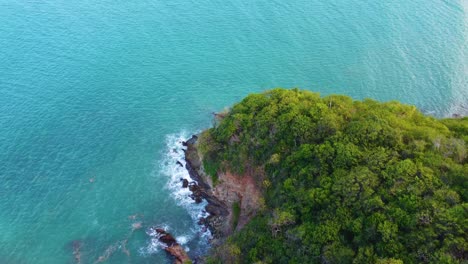 Untouched-nature-Tayrona-National-Park,-Colombia-clear-water-green-forest