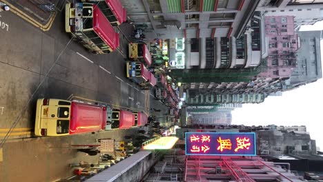 Vertical-footage-of-Fa-Yuen-Street-market-in-Mong-kok,-Hong-Kong