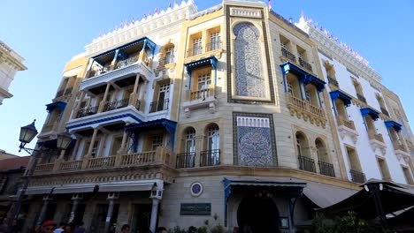 Hand-painted-Meditereanean-tiles-adorn-building-facade-city-centre