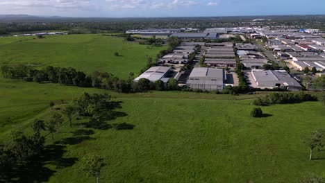 Aerial-views-over-parkland-and-industrial-area-of-Brendale