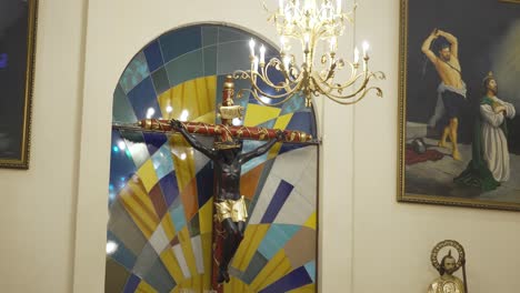 Giant-sculpture-of-a-Black-Christ-on-the-cross,-part-of-the-interior-decoration-of-the-Catholic-church