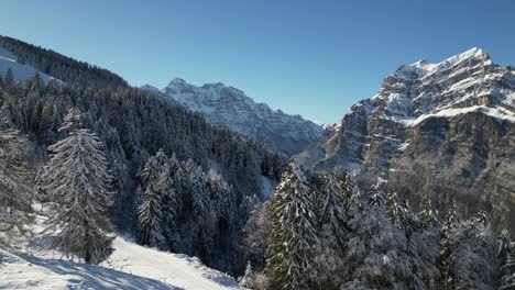 Fronalpstock-Glarus-Switzerland-aerial-sunny-day-up-in-the-Alps---breathtaking