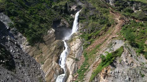 Rupse-Falls-in-Central-Nepal---Aerial-Pull-Back-Reveal-on-Hot-Summer-Day