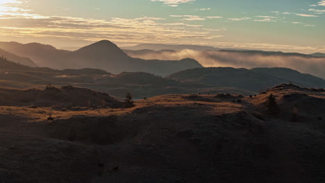 Hyperlapse-of-the-Lac-Du-Bois-Grasslands-in-Kamloops-during-sunrise