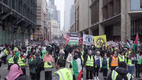 Amplio-ángulo-De-Visión-Del-Frente-De-La-Protesta-Pro-palestina.